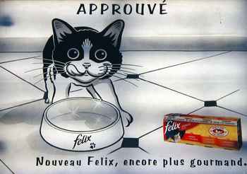 Billboard advertising French food for cats.