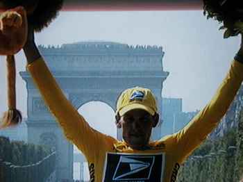Lance Armstrong, overall victor in the Tour de France 2002.