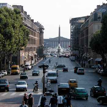 View from Madeleine toward Place de la Concorde.